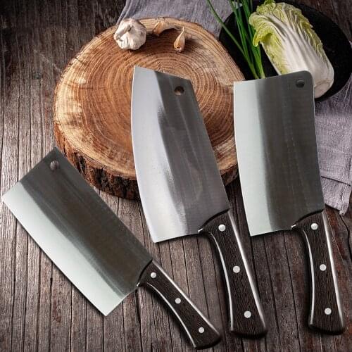 Chinese butcher knife Kitchen Chef Knife Stainless Steel Razor Sharp Slicing Knife Meat Chopping Knife Wood Handle Cleaver Knife