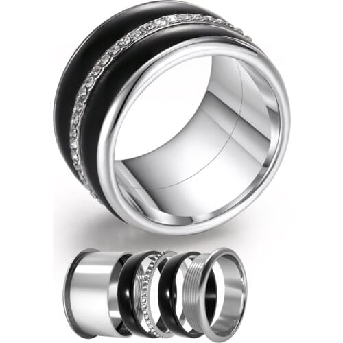 Cremo Interchangeable Stainless Steel Rings Engagement Band For Women Classical Original Lovers Ring Bijoux Femme 12mm Width