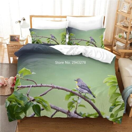 Cute Bird Series Bedding Set Cool Duvets Covered Queen Bedroom Decoration Home Textiles Deluxe Full Size Children and Adults