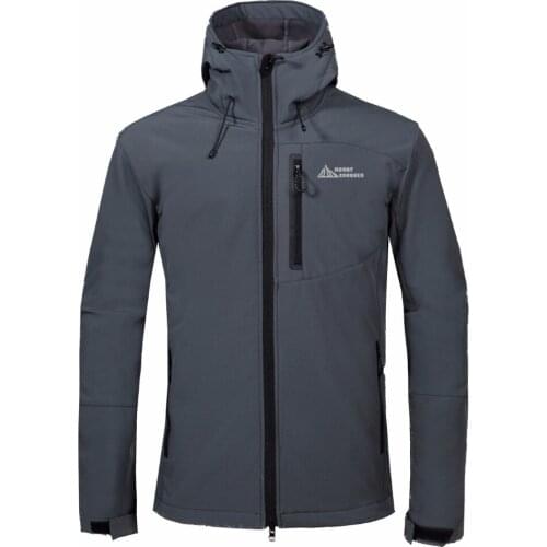 Winter Men Thermal Sport Wear Outdoor Hiking Softshell Fleece Jacket Windproof Waterproof Trekking Skiing Climbing Windbreaker