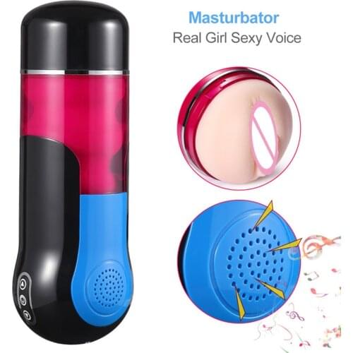 Male Masturbator Cup Realistic Vagina Pussy Sex Toys for Men Automatic Vagina Voice Pocket Oral Blowjob Adult Sex Product
