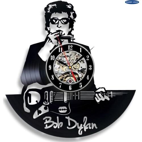 Bob Dylan Art Vinyl Wall Clock Gift Room Modern Home Record Vintage Decoration reloj