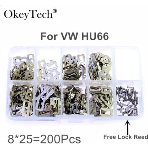 Okeytech 200Pcs/Lot HU66 Car Lock Reed Plate For Volkswagen HU66 Locksmith Tools Car Key Repair Accessories