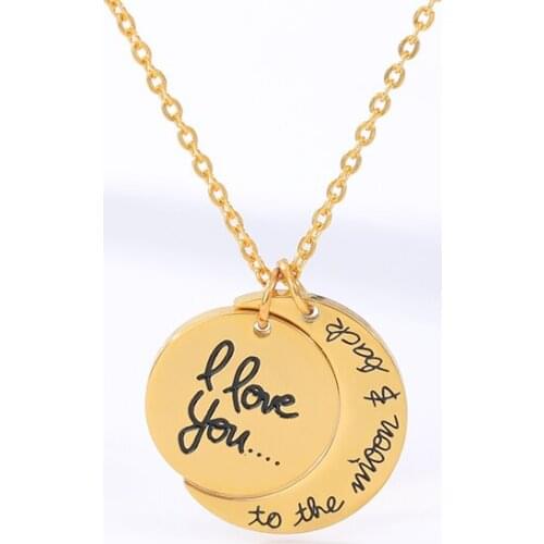 You Are My Sunshine Sun Moon Necklace "I love you to the moon & back" Couple Necklace Valentines Day Lovers Gifts Jewelry