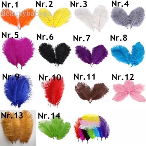 10piece/lot 12-14 inches fluffy hard ostrich feathers colorful feather for craft ostrich plumes wedding party decoration 30-35cm