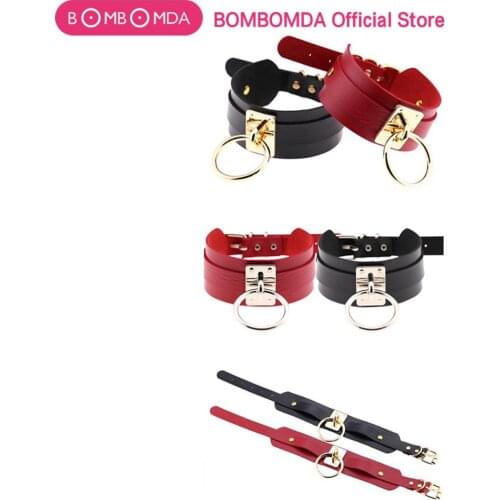 Adult Sex Toys Big O Ring Neck Collar BDSM Slave Bondage Fetish Cosplay Adult Games Leather Necklace Erotic Neckband For Woman