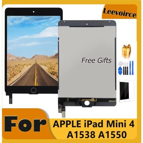 Tested LCD With Glass Film For iPad mini 4 Mini 4 A1538 A1550 LCD Touch Display Screen Digitizer Glass Panel Assembly Replace
