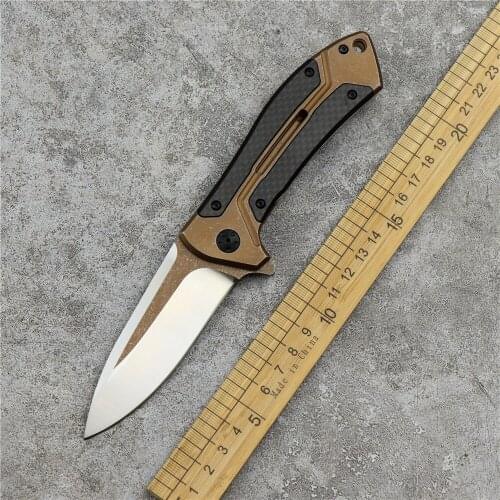 0801 ball bearing folding knife camping hunting lifesaver knife EDC Multitool Knife D2 blade steel carbon fiber handle