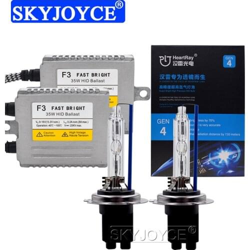 SKYJOYCE Super Bright HeartRay HID Bulb 12V 35W Xenon HID Conversion Kit 4300K 5500K 6500K With DLT F3 Fast Start AC Ballast Kit