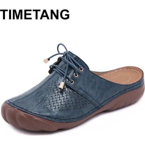 TIMETANG 2020 New Women Soft Wedge Slippers Flat Platform Sole Beach Mules Ladies Slides Party Sandals Comfortable Breathable