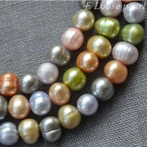 Unique Pearls jewellery Store Real Freshwater Pearl Potato Loose Pearl Jewellery Multi Color 6-7mm One Full Strand YLC1-61