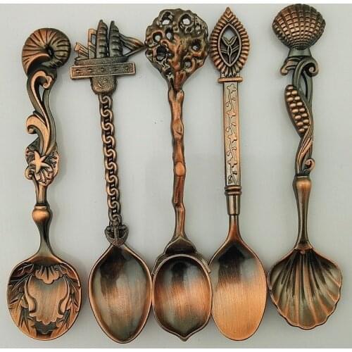 High Quality 5pcs/set Creative Retro Coffee Spoons Stainless Steel Spoon Gifts Spoon Vintage Coffee Set