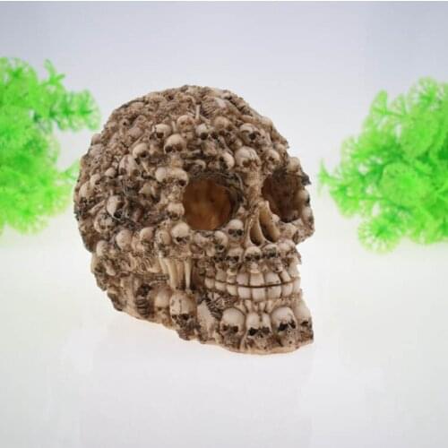 Fish Tank Decoration Reptile Box Landscape Waterscape Cave Horror Skull Aquarium Accessories Jewelry Home Decoration Crafts