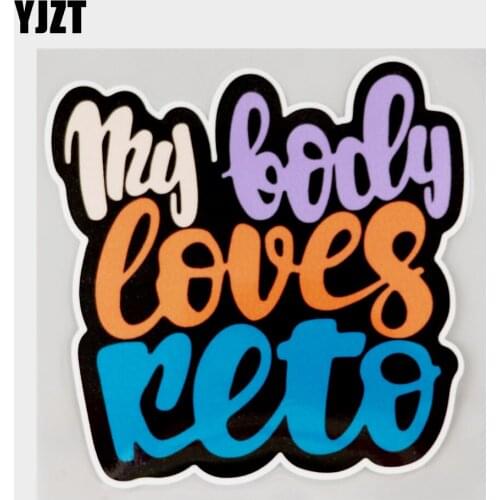 YJZT 13.2CM×12.8CM Fashion My Body Loves PVC Car Sticker Decal 11C-0049