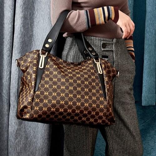 Print Bags For Women 2021 Summer New Luxury Handbags Designer Crossbody Pu Leather Bigger Casual Tote