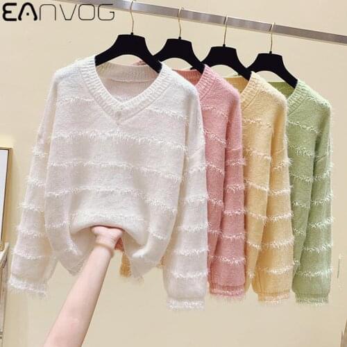 Streetwear Handmade Beading Tassel Patchwork Sweater Women Casual Knitted Pullover Sweater Autumn Winter Long Sleeve Jumpers