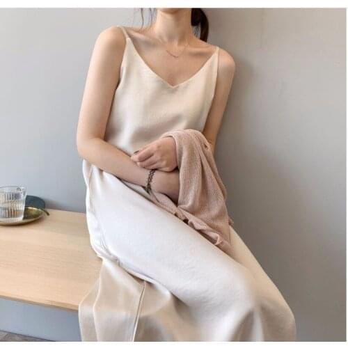 ISINBOBO 2020 Spring Summer Women Satin Dress party Luxury Shiny Sundress Imitation Silk Dress