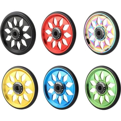 1pair Bearing Rear Cargo Rack Push To Walk Wheel Easywheel For Brompton Folding Bike Bicycle