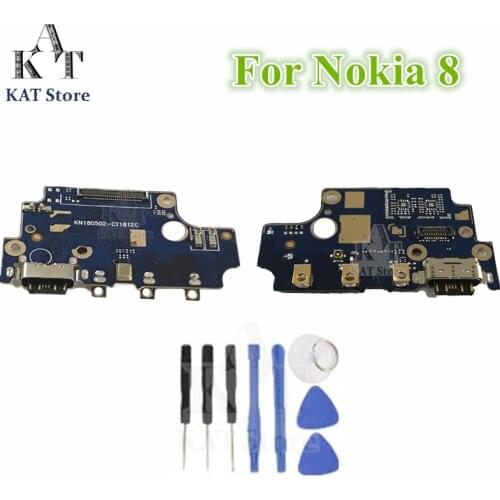 1Pcs For Nokia 8 TA-1012 1004 1052 Microphone USB charging Jack Port connector Board Flex Cable Replacement Parts Gift Tools