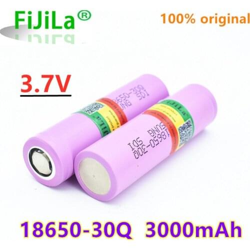 100% Original INR 18650 battery 3.7V 3000mAh INR18650 30Q li-ion Rechargeable Batteries Hight Power Discharge 30A Larger Current