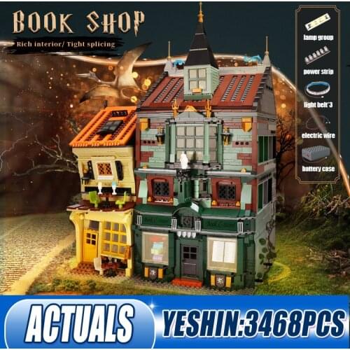 MOULD KING 16040 Creative Streetview Building Blocks The Magic Book Store Model Assembly Bricks Toys for Kids Christmas Gifts