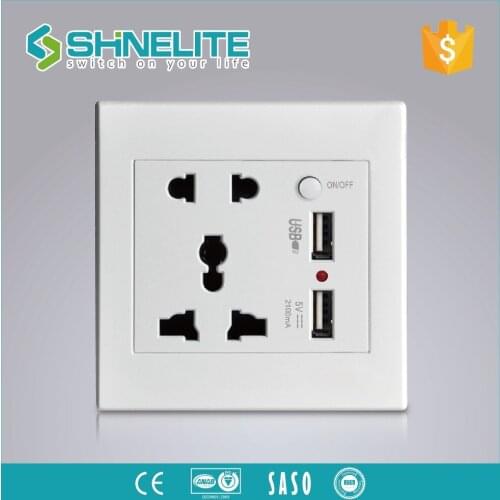 2016 Hot Universal USB Wall Socket AC 110-250V US UK EU AU Socket 2 Port 5.0V USB with on off switch power Charger for phone