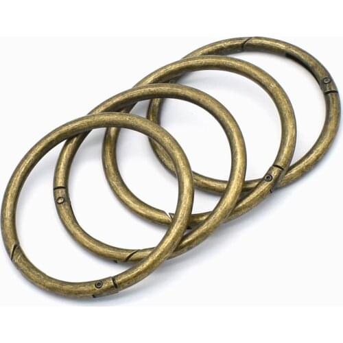Antique Bronze Large Spring Ring Buckle Snap Trigger Hook Zinc Alloy Spring Clasp O Ring Round Gate Ring Purse Bag Handbag