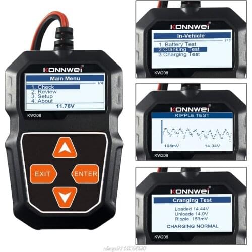 KW208 Car Battery Tester Charger Analyzer 12V 100-2000CCA Charging System Test Automotive Battery Capacity Au2 21 Dropship