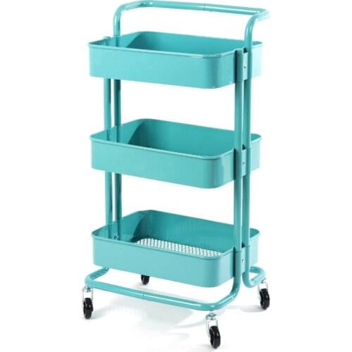 Household Multi-purpose Shelf Movable Pulley Kitchen Storage Shelf Small Cart Living Room Shelf Bathroom Trolley
