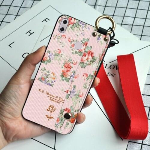 Luxury Neck Lanyard Shell Cover For Asus Zenfone Max Pro M2 ZB631KL ZB633KL ZB602KL 5Z ZS620KL ZE620KL Rose Holder Case