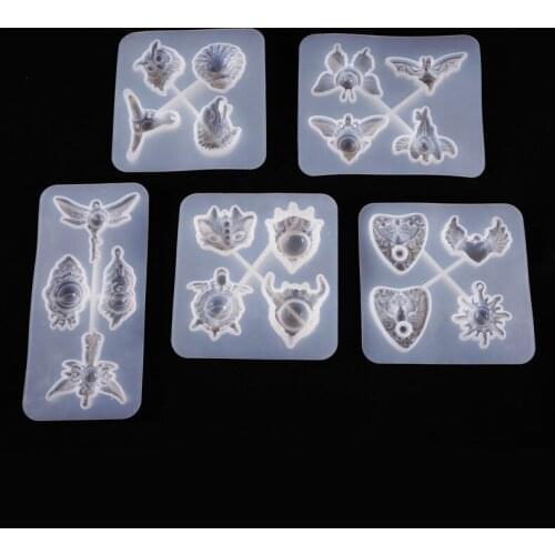 DIY Crystal Epoxy Resin Mold Devils Eye Owl Semi-Three-Dimensional Jewelry Full Board Silicone Mold