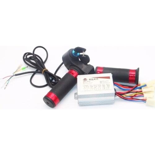 Electric Scooter 500W 24V 36V 48V Brushed Motor Speed controller &Twist Throttle grip with key