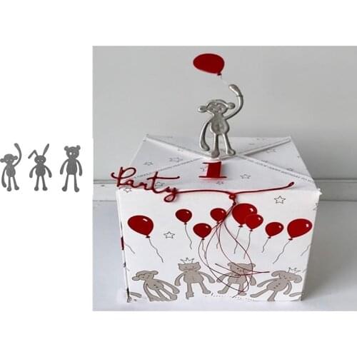 Metal cutting dies 3pcs bear monkey rabbit frame cut die mold new 2020 Scrapbook cards making paper craft knife mould blade