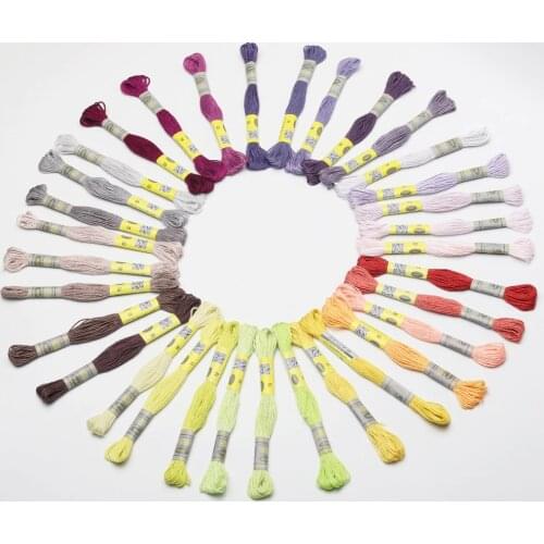 HH AMO 35 NEW DMC Colors Cotton Floss Cross stitch Embroidery Thread 6 strands Double Mercerized Singed Egyptian long