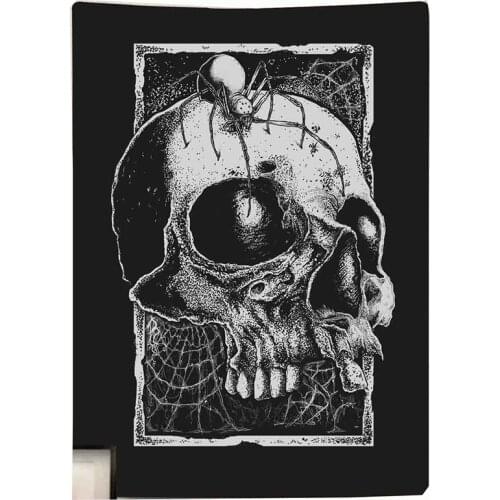 Spider boho wall tapestry punk vintage dorm bedroom background skull tapisserie 3d