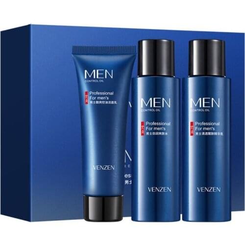 New Brand Man Face Care Makeup Set,Fashion Men Cosmetics Kit,Anti-wrinkle Concealer Oil-control Toner,Moist Face Cream Cleanser