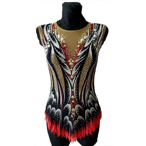 LIUHUO Ice Figure Skating Dress Girls Rhythmic Gymnastics Leotards Women Teens Spandex White Crystals Competition Wholesale