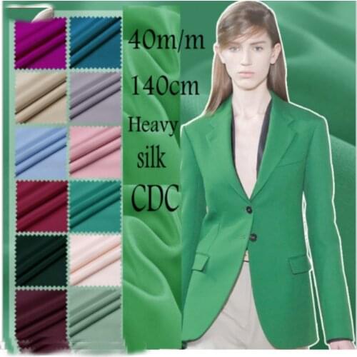 40M/M width140cm Muticolor Heavy Silk Crepe De Chine Fabric Silk CDC For High Quality Silk Dress H1CDC8