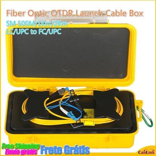 OTDR Launch Cable Box SM 500M/1Km/2Km LC/APC to SC/UPC Fiber Optic OTDR Zone Eliminator,Fiber Rings LC APC to SC UPC