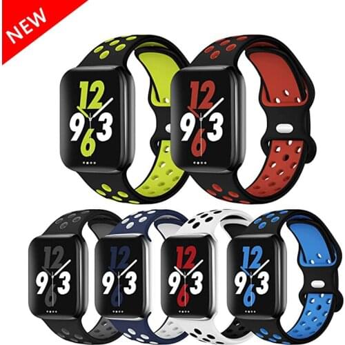 Apple Watch Silicone Strap Soft and Breathable 40mm 38mm 42mm 44mm Suitable for IWatch 3, 4, 5, 6 Se Apple Watch Strap Wristband