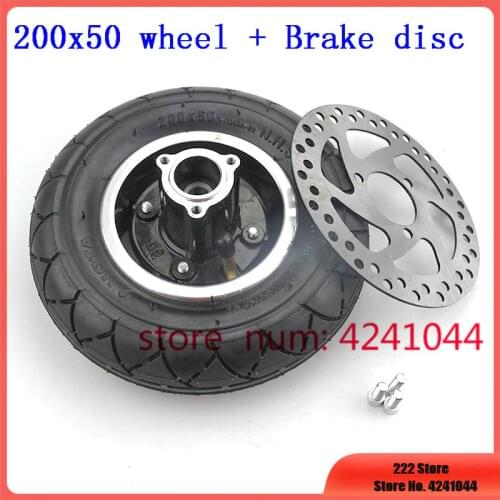 200x50 Scooter Tyre With Wheel Hub and Brake disc 8"Scooter Tyre Inflation Electric Vehicle Aluminium Alloy Wheel Pneumatic Tire