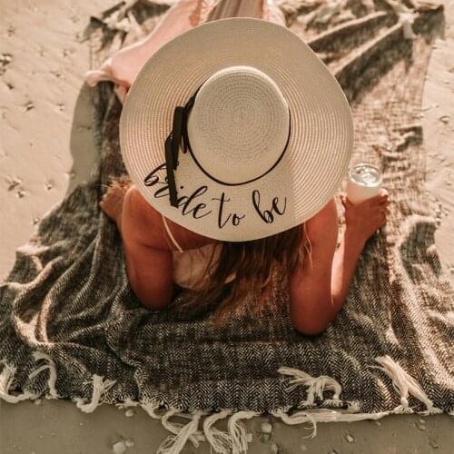 Bride to Be Travel Vacation pool garden beach floppy hat wedding bridal shower Bachelorette hen Party gift present Photo props