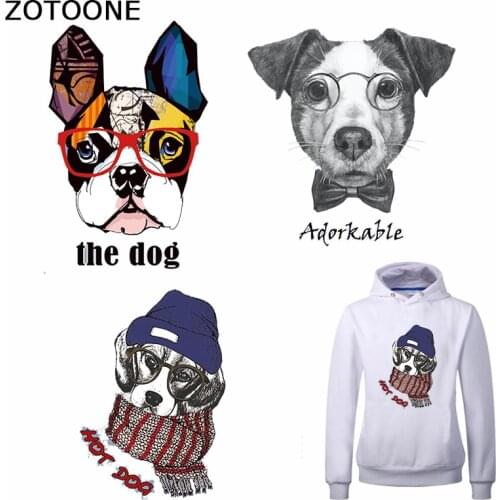 ZOTOONE Cartoon Animals Iron on Transfer Patch Cute Puppy Patches for Clothing DIY Accessory Applique Clothes Decoration for Kid