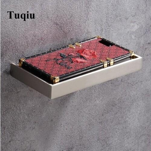 Solid Brass Nickle Brushed/chrome/ Black phone holder rack Wall Mounted Bathroom Rack Shelf