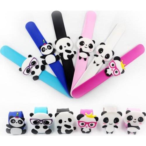 Birthday Party Decoration Rainbow Panda Rubber Bangle Bracelet Party Baby Shower Decoration Favors Kids Gifts Party Decorations