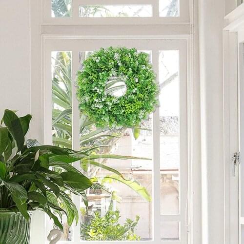 Eucalyptus Wreaths, Front Door 30cm Green Leaves Flower Wreath for Spring Summer, Outdoor Greenery Floral Wreath Wall Hanging