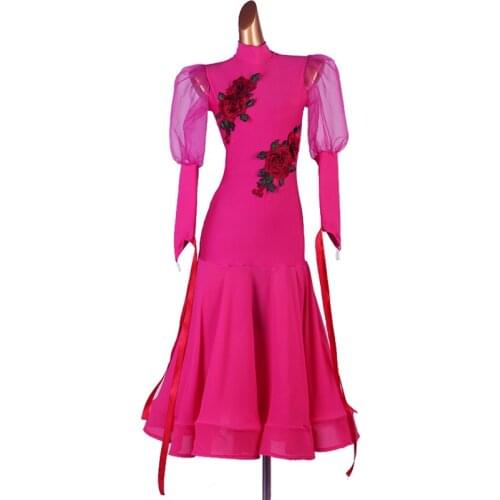 Custom embroidery Ballroom Dance Competition Dresses Women/Ballroom Dresses/Ballroom Waltz Dresses/Ballroom Dancing/Waltz Dress