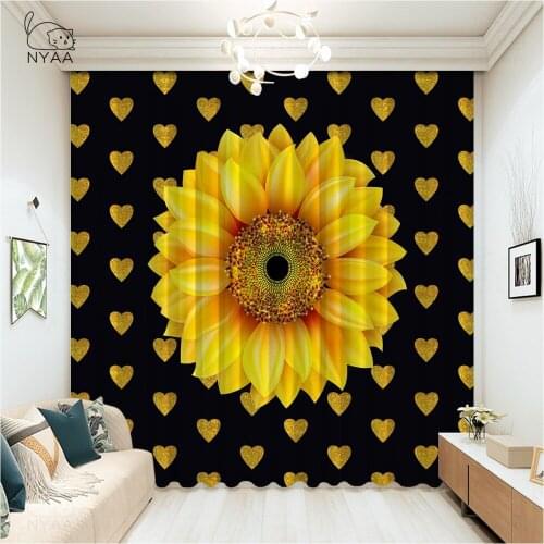 Sunflower Pattern Curtain Home Decor Kitchen Balcony Room Floral Window Screening Curtain