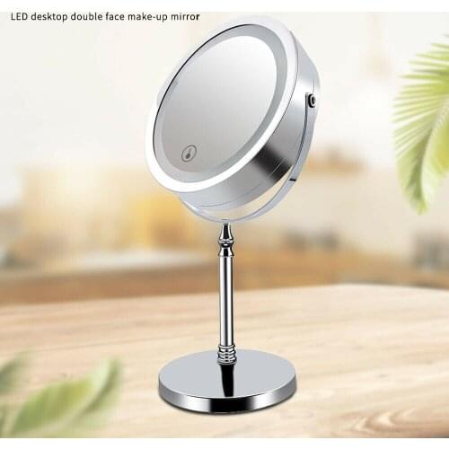10X 5X Magnifying LED Double SidedMakeup Mirror 7/8 Inch USB Charging Touch Bath Vanity Mirrors