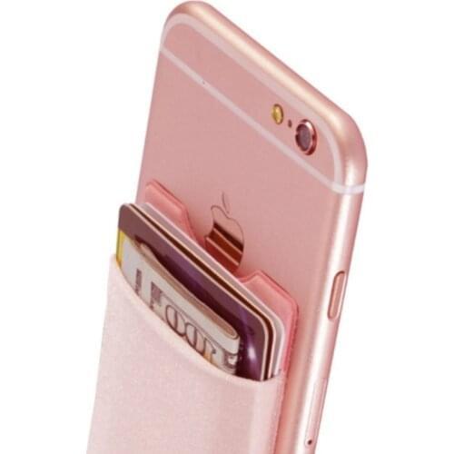 2019 Elastic Lycra Adhesive Cell Phone Sticker Pocket Wallet Case Card Holder Women Fashion ID Credit Card Holder #ttt
